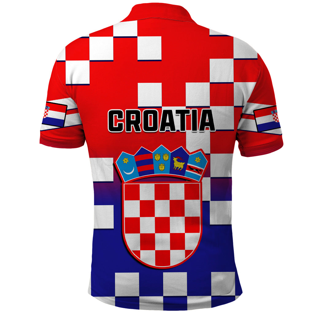 Croatia Polo Shirt Hrvatska Checkerboard Gradient Style LT14