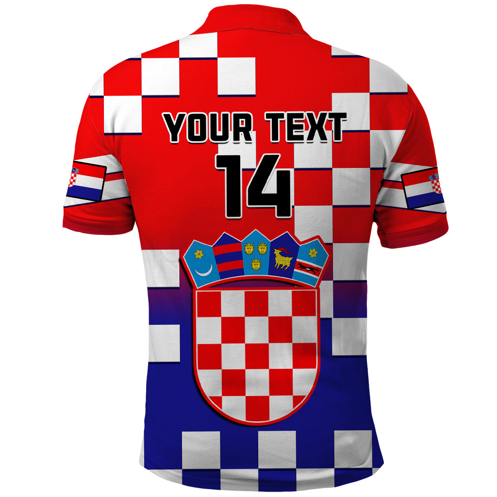 Personalised Croatia Polo Shirt Hrvatska Checkerboard Gradient Style LT14