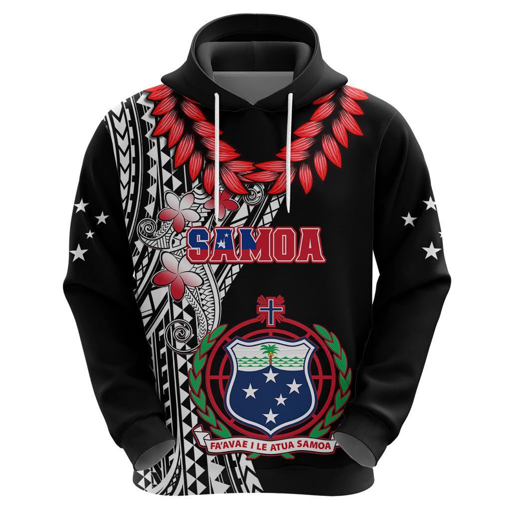 Polynesian Pride Samoa Hoodie Ula Fala Mix Samoan Tribal Black Version LT14