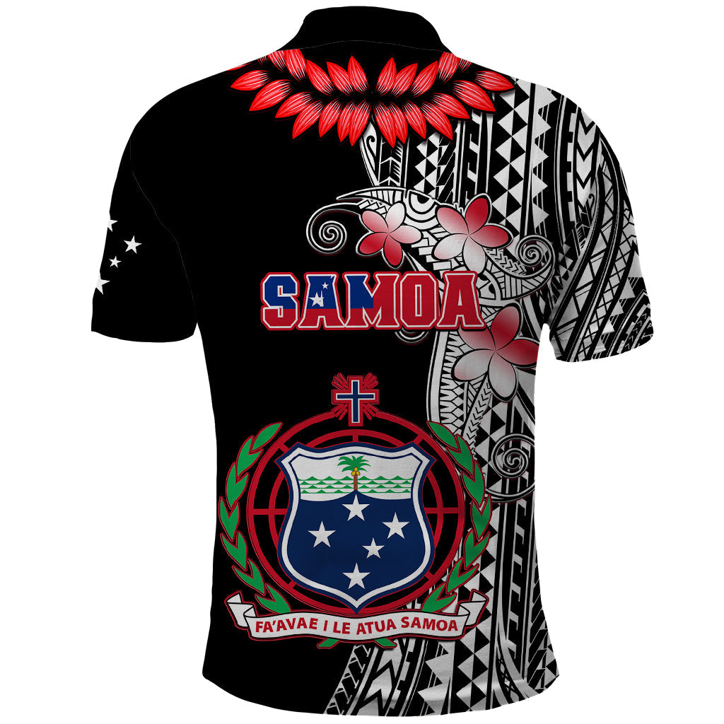 Polynesian Pride Samoa Polo Shirt Ula Fala Mix Samoan Tribal Black Version LT14