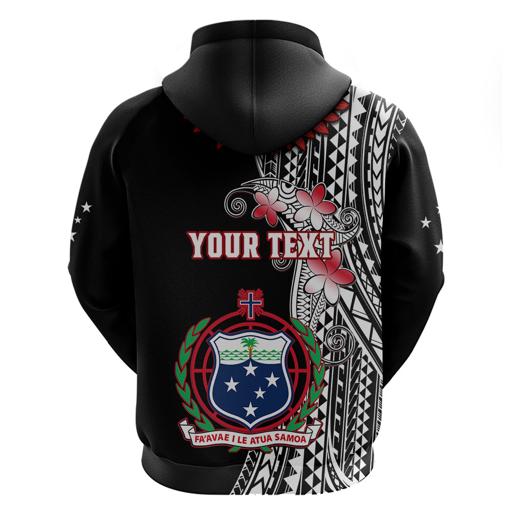 Personalised Samoa Hoodie Ula Fala Mix Samoan Tribal Black Version LT14