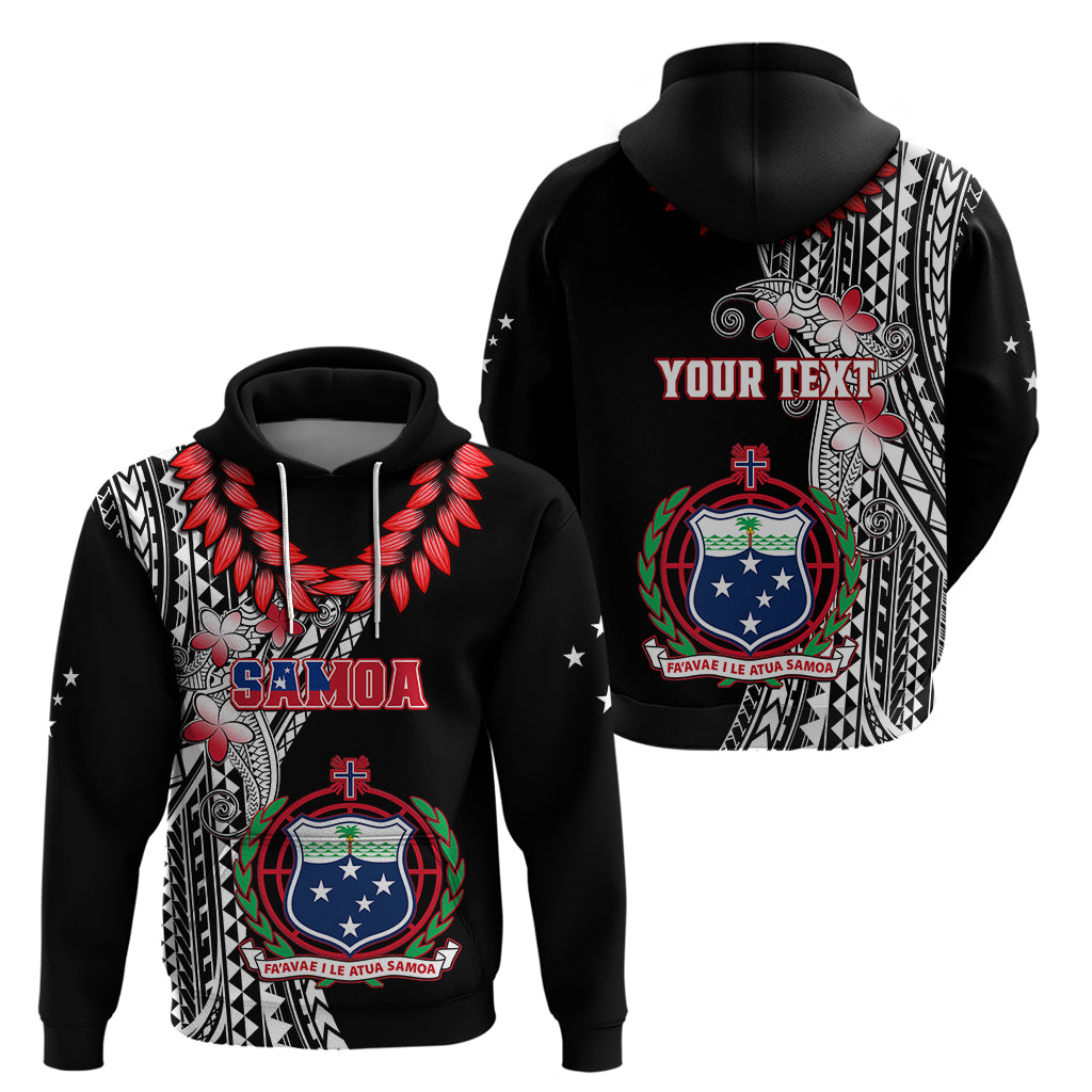 Personalised Samoa Hoodie Ula Fala Mix Samoan Tribal Black Version LT14