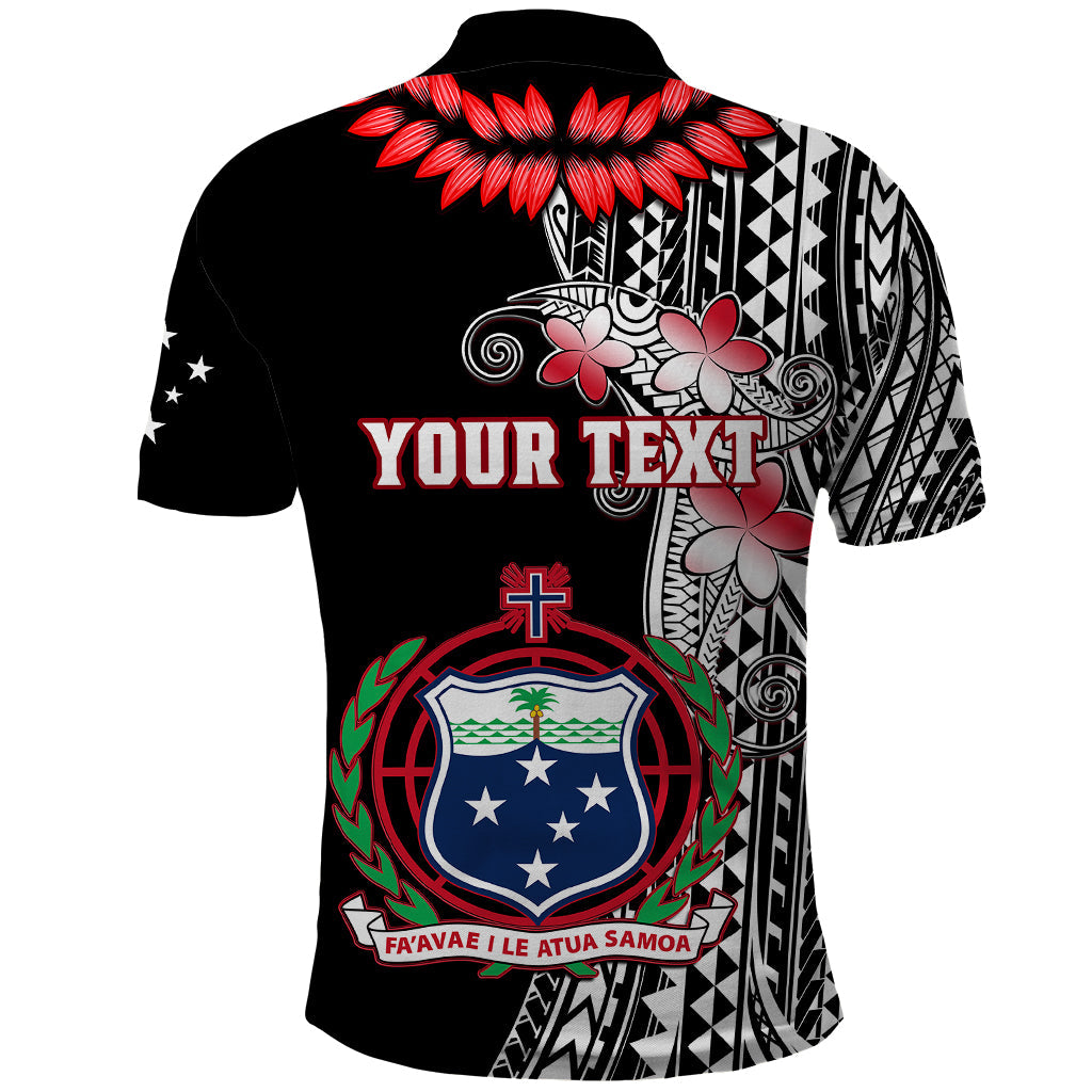Personalised Samoa Polo Shirt Ula Fala Mix Samoan Tribal Black Version LT14