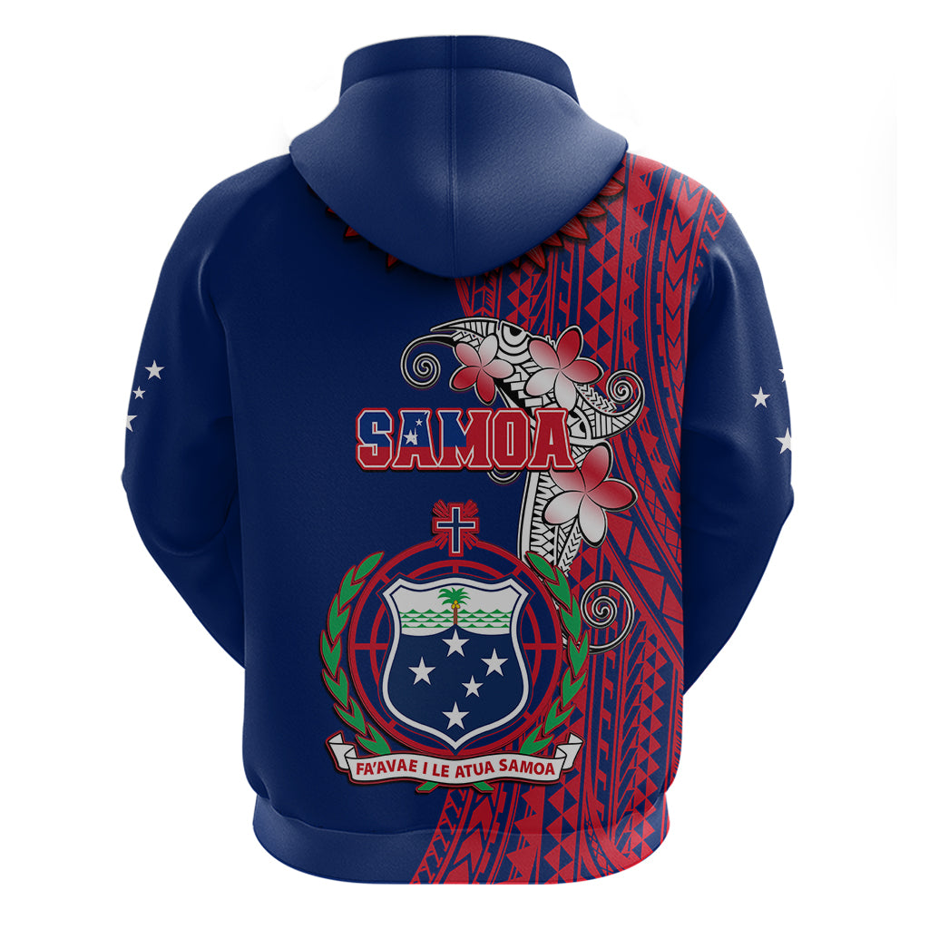 Polynesian Pride Samoa Hoodie Ula Fala Mix Samoan Tribal Blue Version LT14