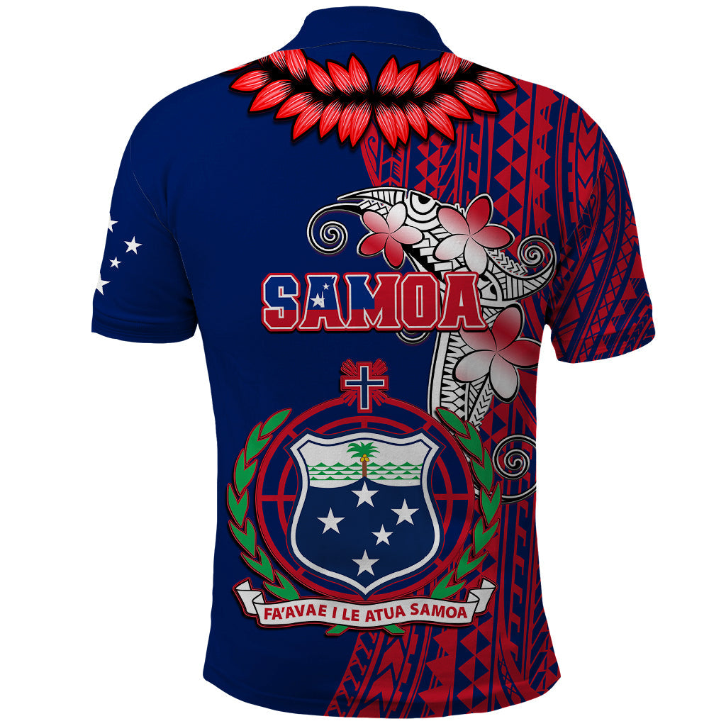 Polynesian Pride Samoa Polo Shirt Ula Fala Mix Samoan Tribal Blue Version LT14