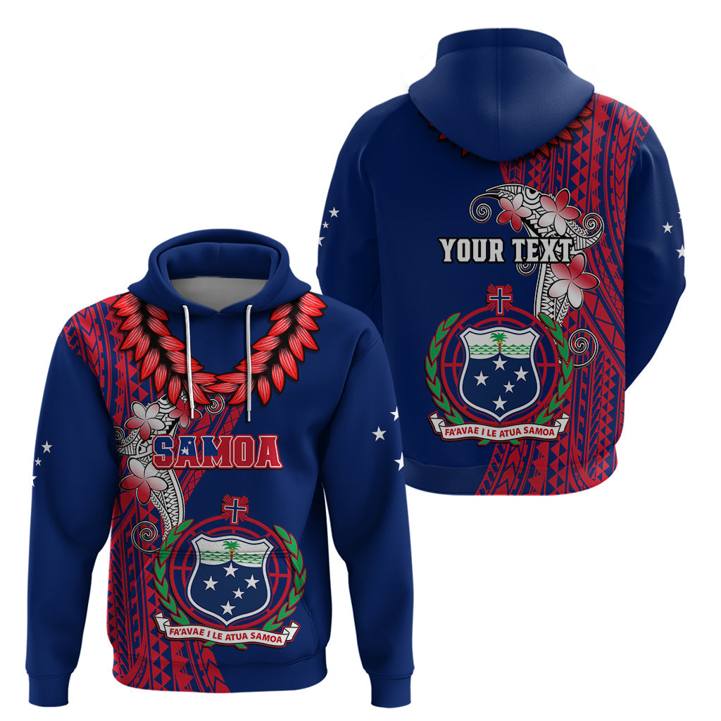 Personalised Samoa Hoodie Ula Fala Mix Samoan Tribal Blue Version LT14