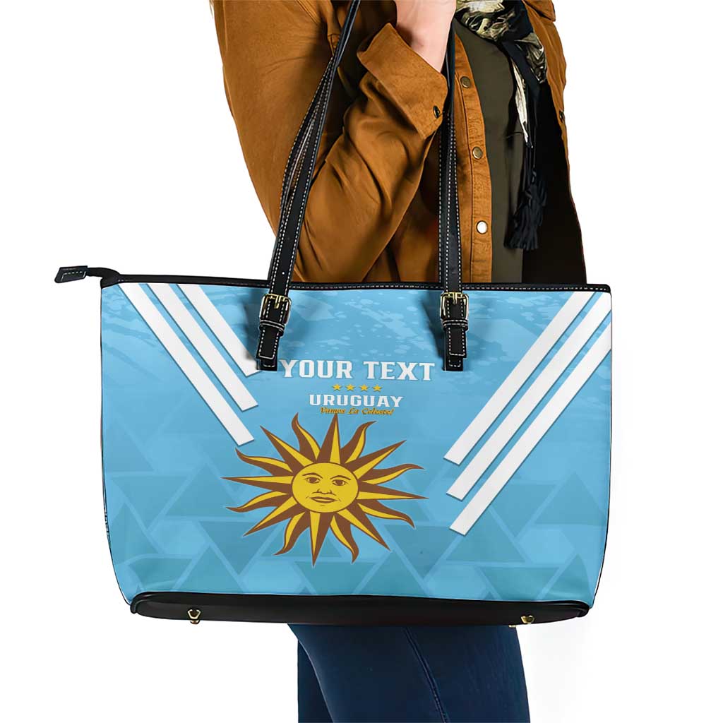 Custom Uruguay Football Leather Tote Bag 2024 Vamos La Celeste LT14