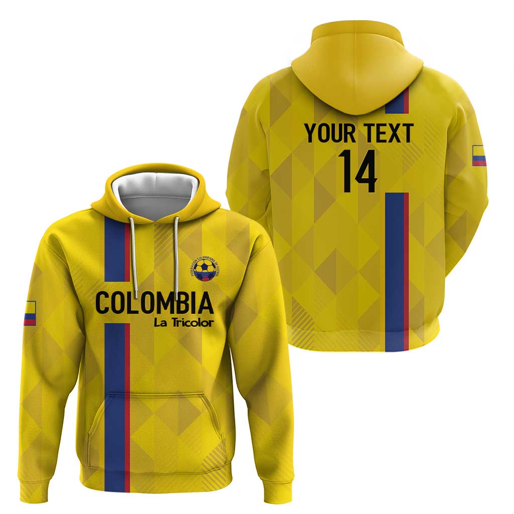 Custom Colombia Football Hoodie 2024 Vamos La Tricolor - Yellow LT14