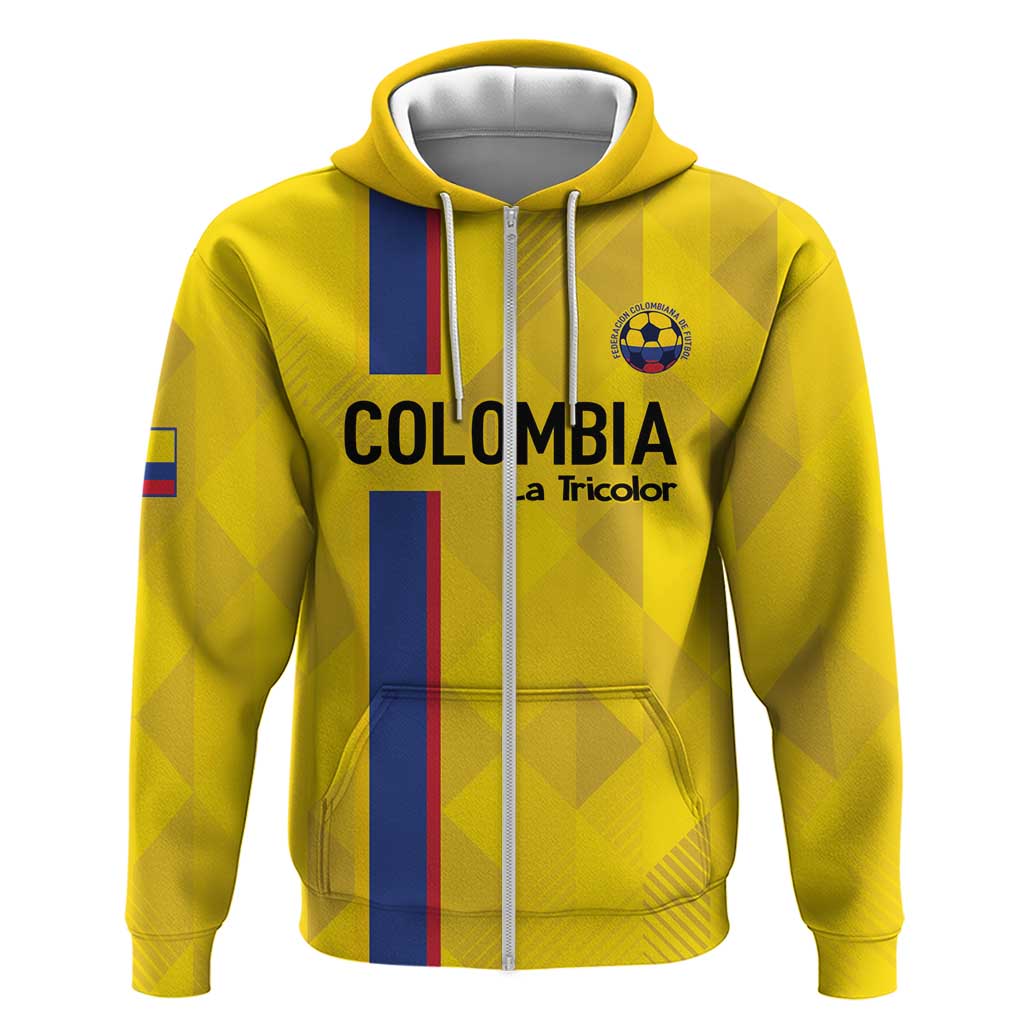 Custom Colombia Football Hoodie 2024 Vamos La Tricolor - Yellow LT14