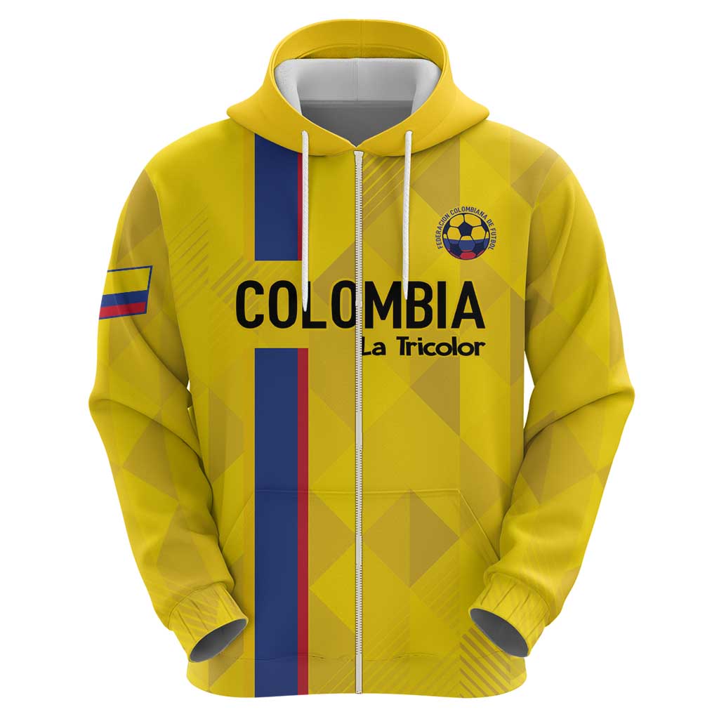 Custom Colombia Football Hoodie 2024 Vamos La Tricolor - Yellow LT14