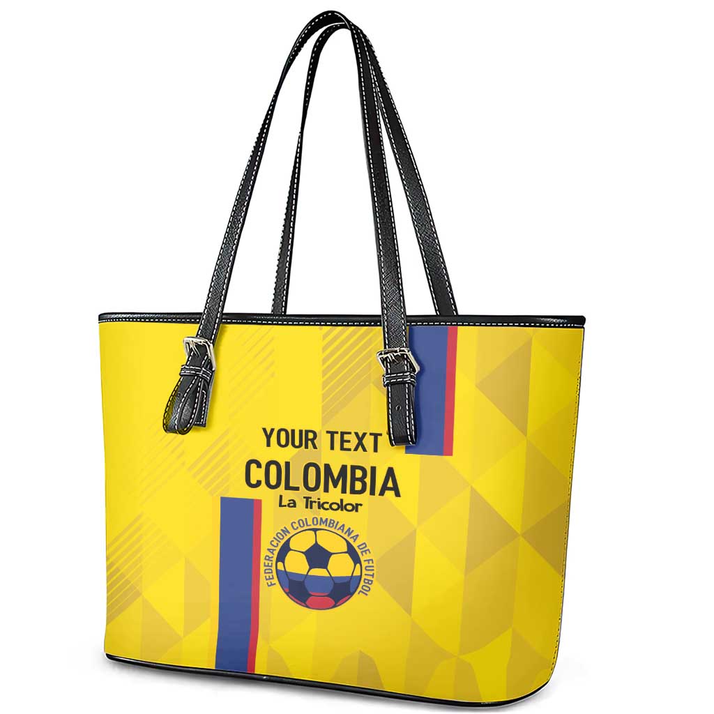 Custom Colombia Football Leather Tote Bag 2024 Vamos La Tricolor - Yellow LT14
