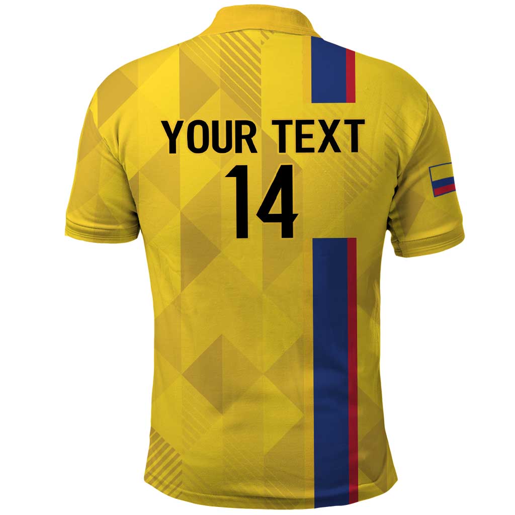 Custom Colombia Football Polo Shirt 2024 Vamos La Tricolor - Yellow LT14