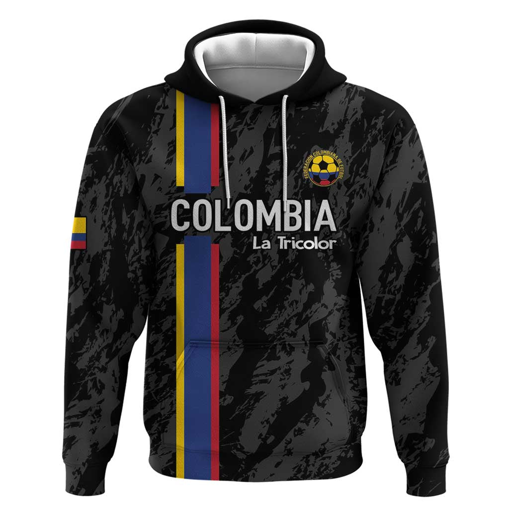 Custom Colombia Football Hoodie 2024 Vamos La Tricolor - Black LT14
