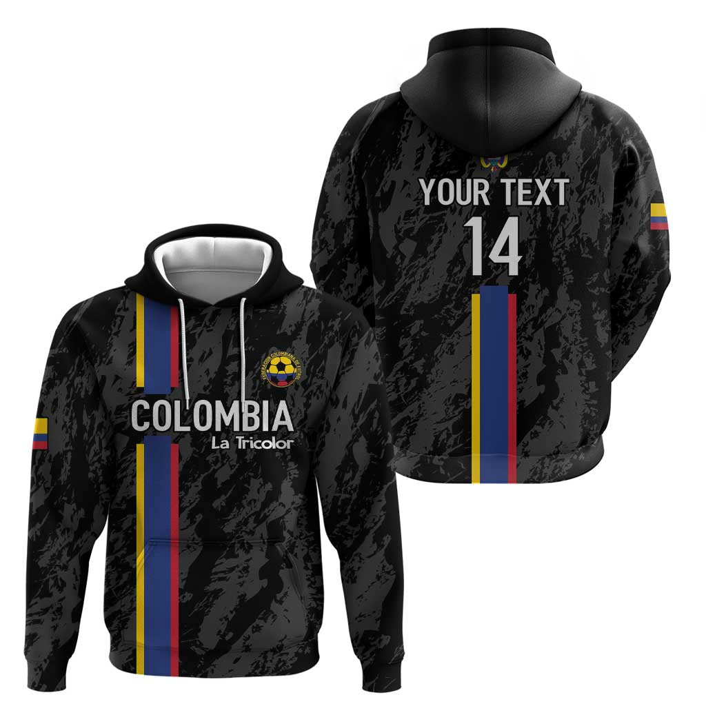 Custom Colombia Football Hoodie 2024 Vamos La Tricolor - Black LT14