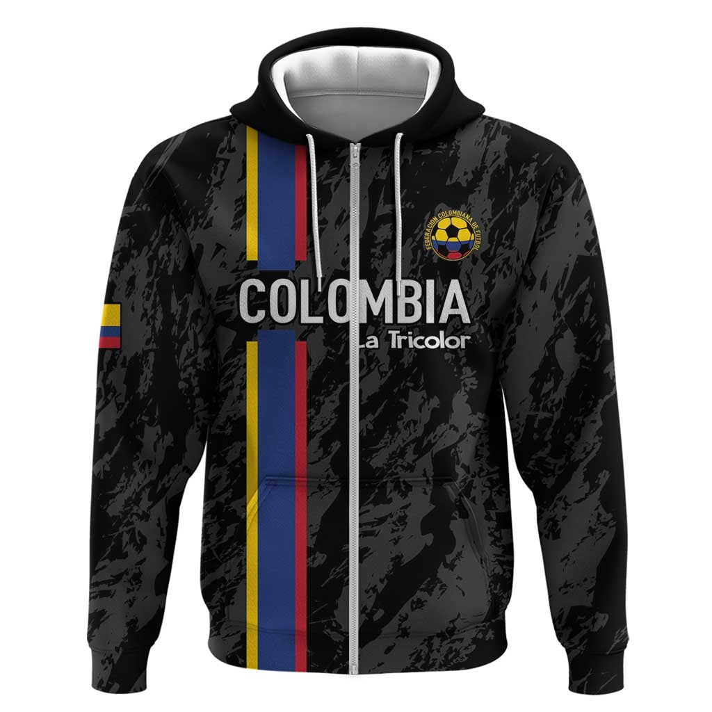 Custom Colombia Football Hoodie 2024 Vamos La Tricolor - Black LT14