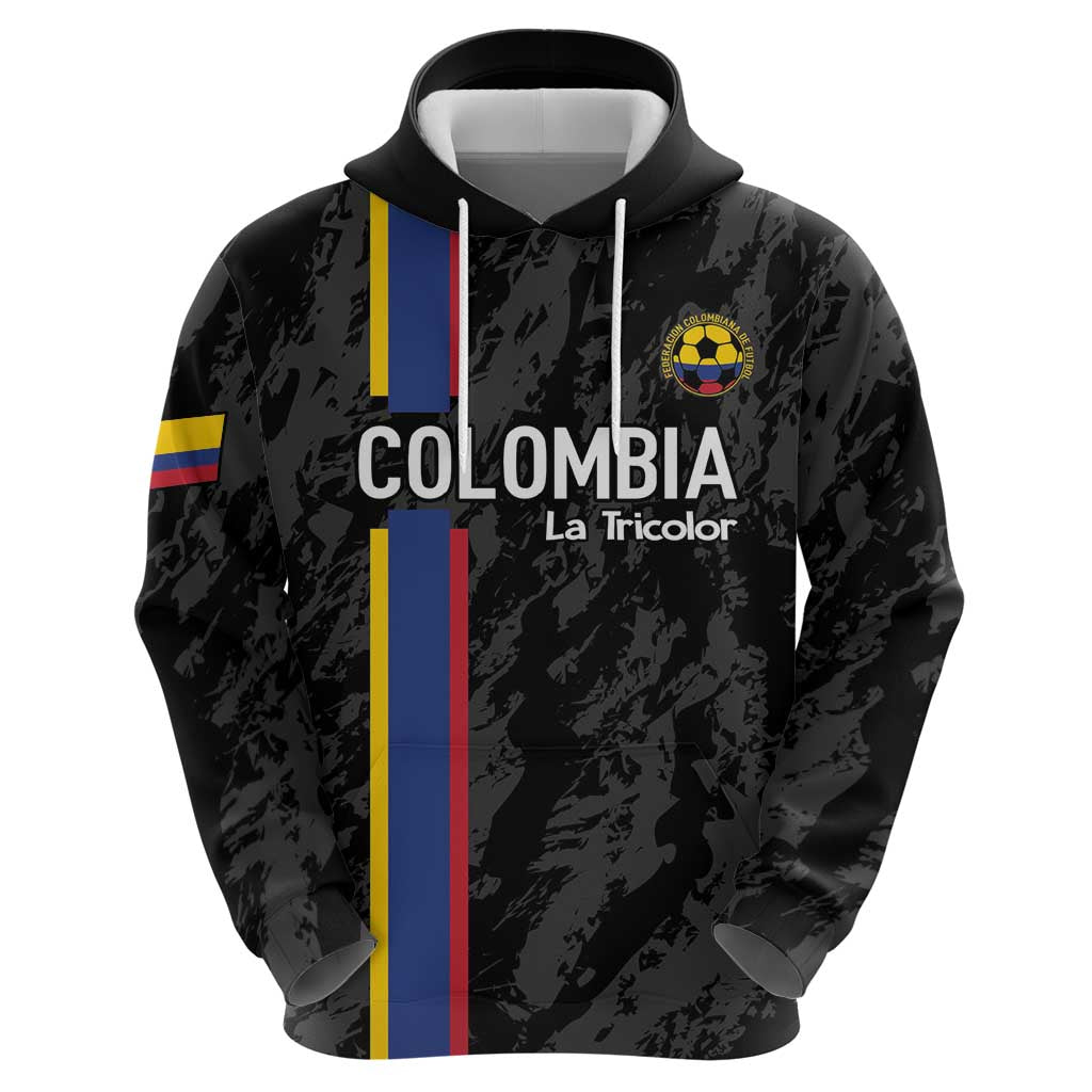 Custom Colombia Football Hoodie 2024 Vamos La Tricolor - Black LT14