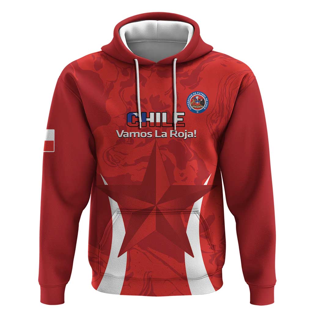 Custom Chile Football Hoodie 2024 Vamos La Roja - Red LT14