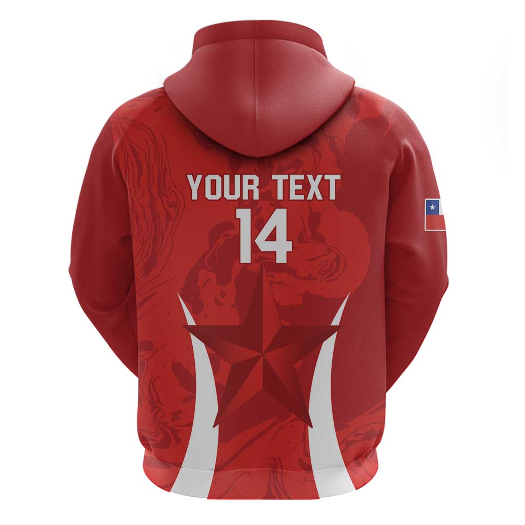 Custom Chile Football Hoodie 2024 Vamos La Roja - Red LT14
