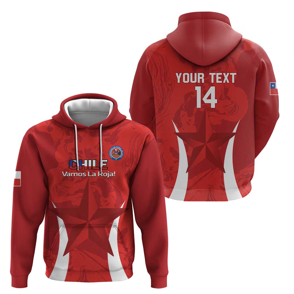 Custom Chile Football Hoodie 2024 Vamos La Roja - Red LT14