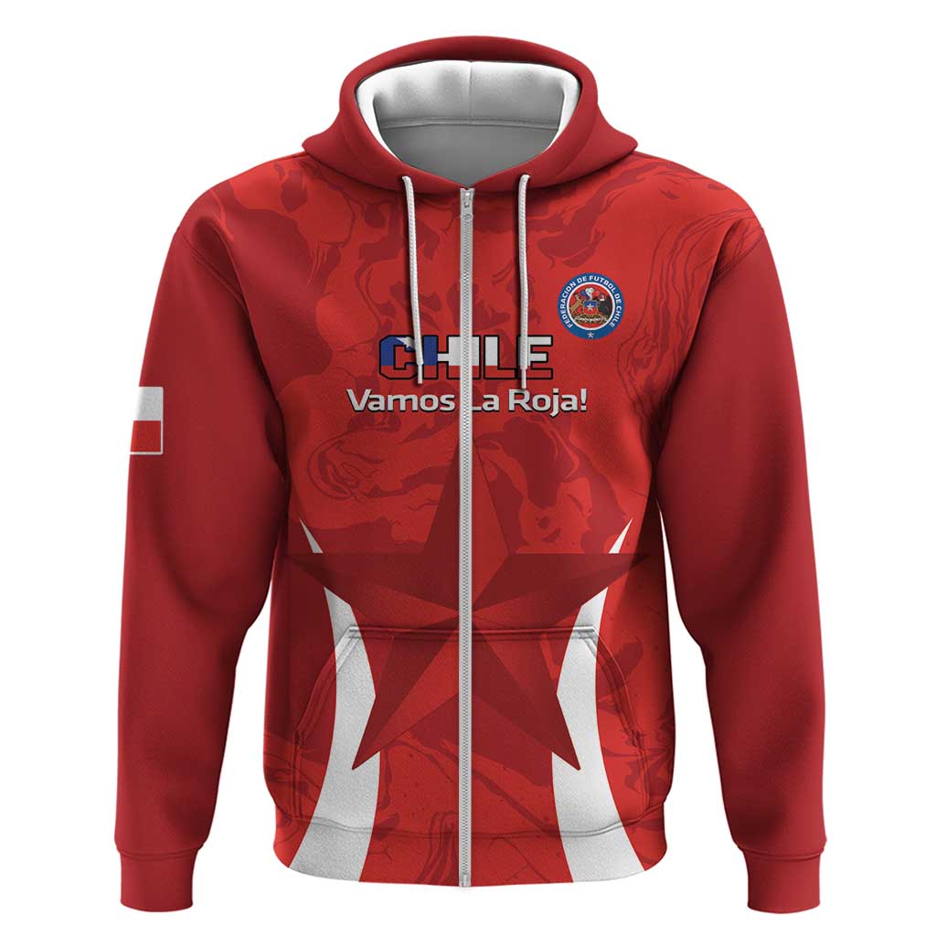 Custom Chile Football Hoodie 2024 Vamos La Roja - Red LT14