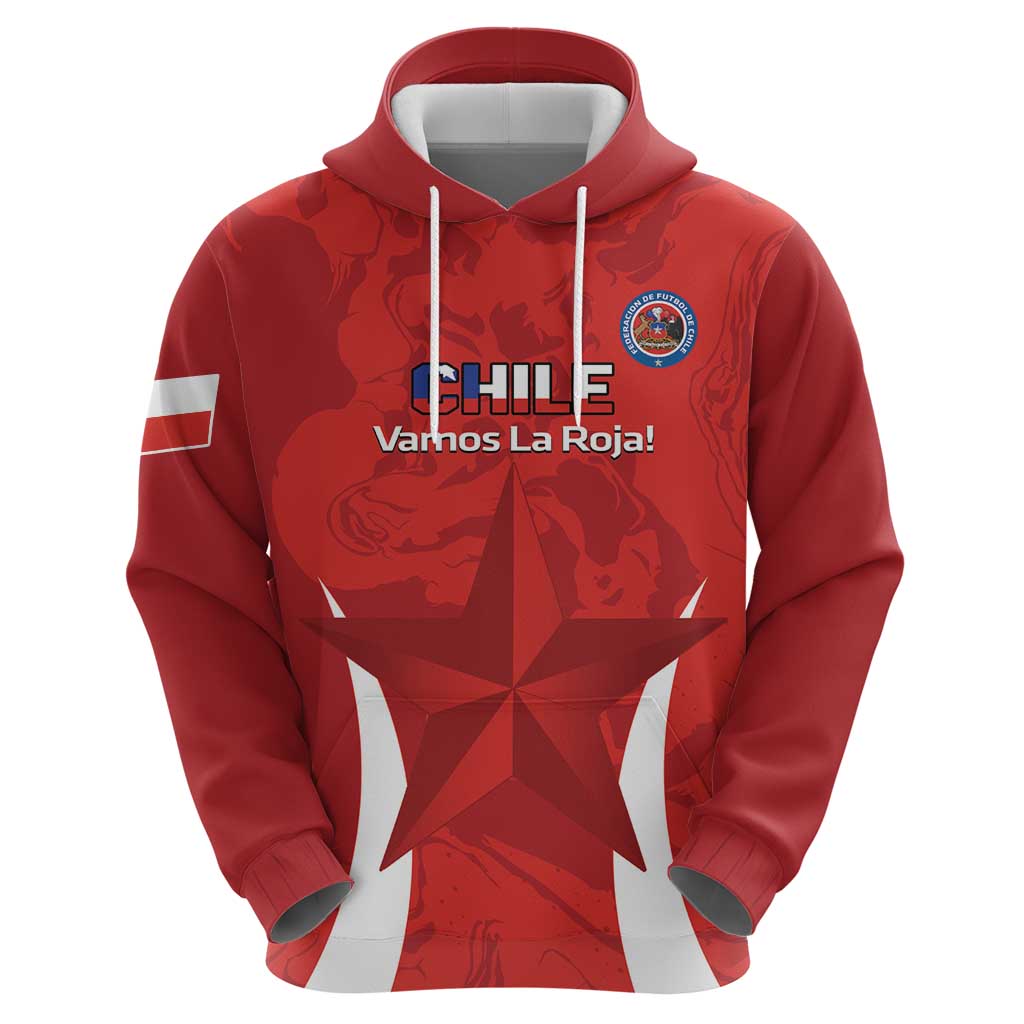 Custom Chile Football Hoodie 2024 Vamos La Roja - Red LT14