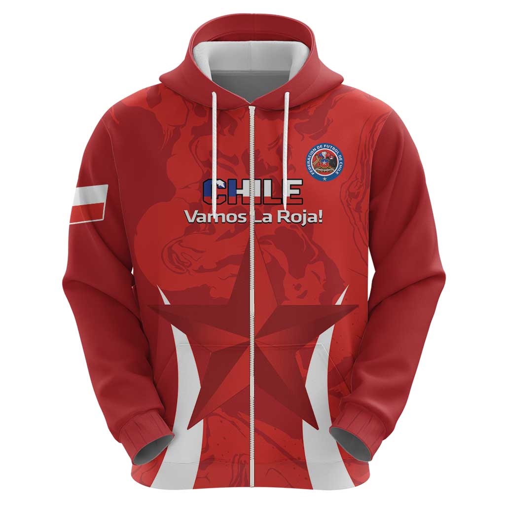 Custom Chile Football Hoodie 2024 Vamos La Roja - Red LT14