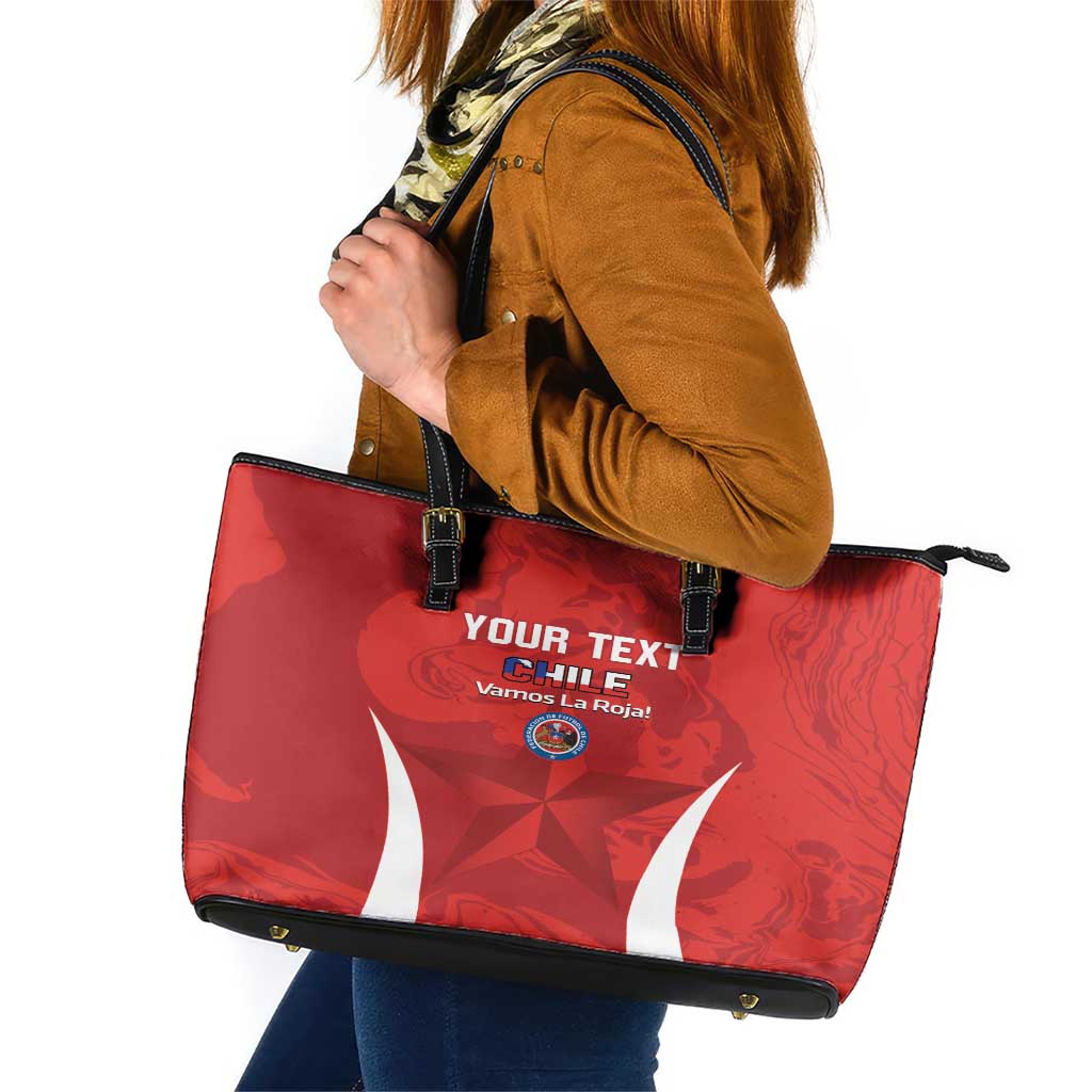 Custom Chile Football Leather Tote Bag 2024 Vamos La Roja - Red LT14