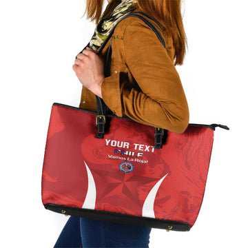Custom Chile Football Leather Tote Bag 2024 Vamos La Roja - Red LT14