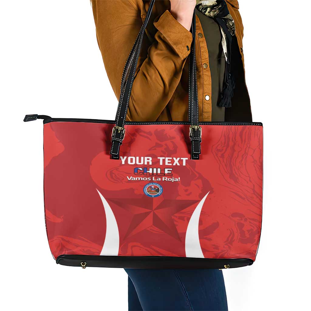 Custom Chile Football Leather Tote Bag 2024 Vamos La Roja - Red LT14
