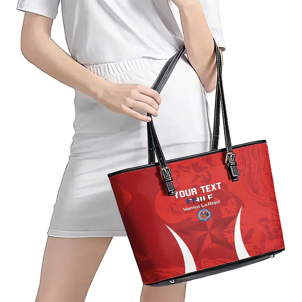 Custom Chile Football Leather Tote Bag 2024 Vamos La Roja - Red LT14