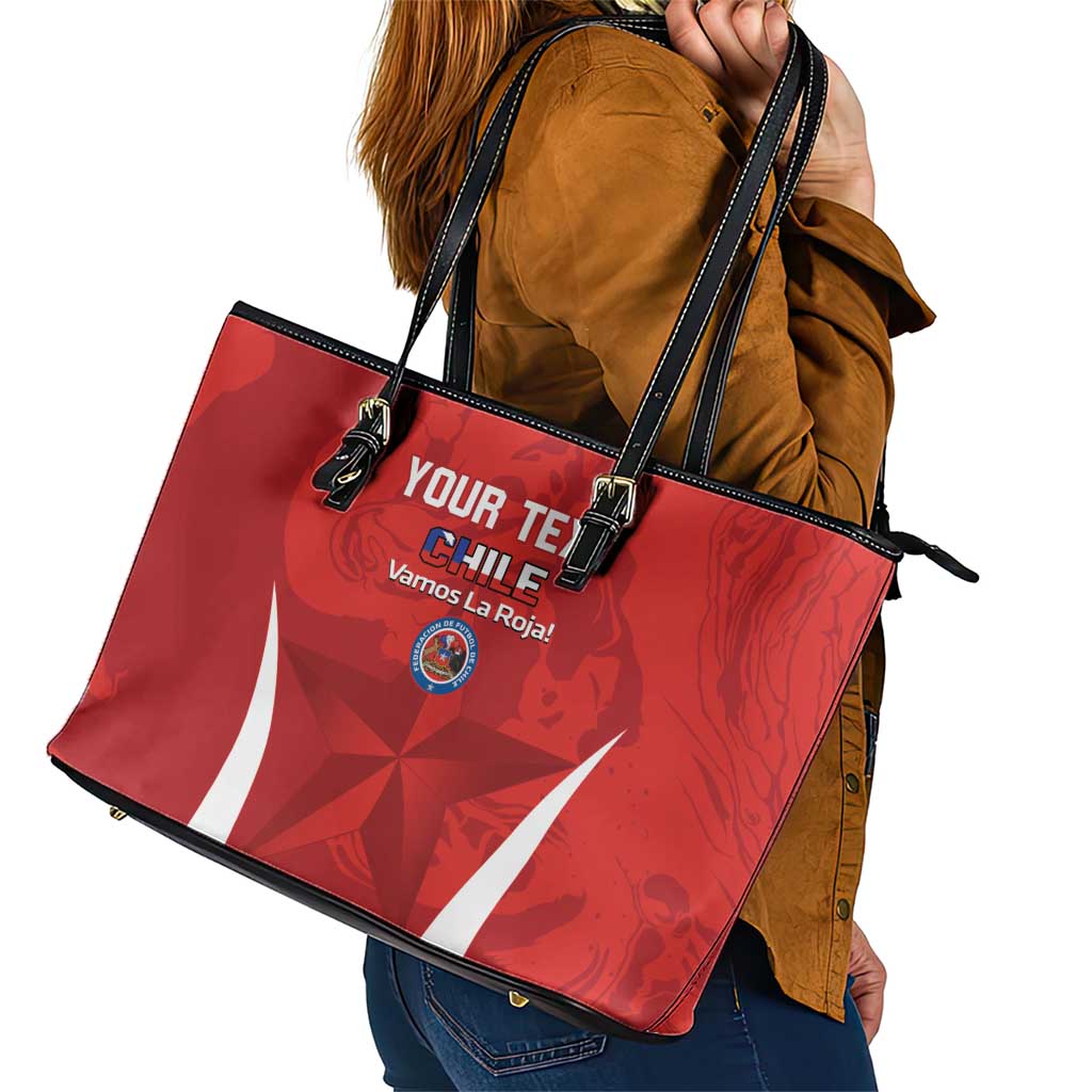 Custom Chile Football Leather Tote Bag 2024 Vamos La Roja - Red LT14