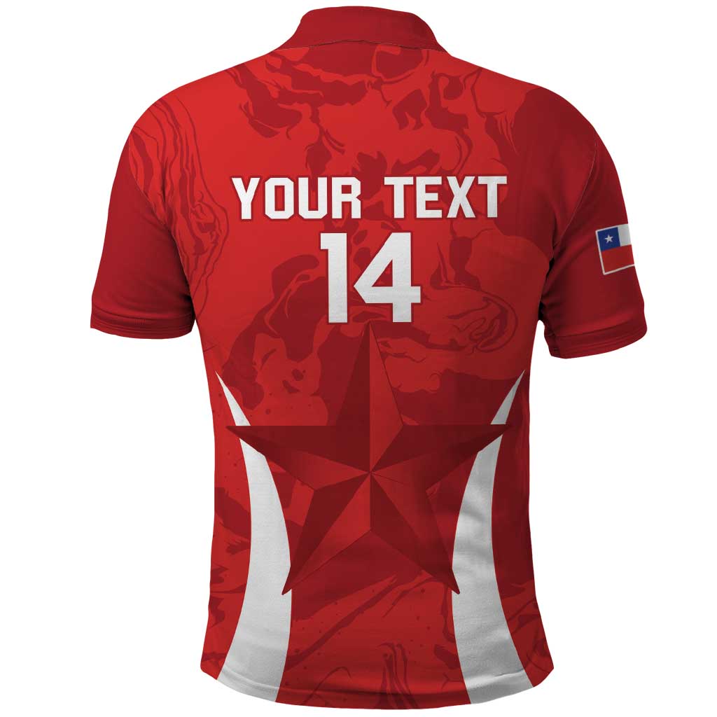 Custom Chile Football Polo Shirt 2024 Vamos La Roja - Red LT14