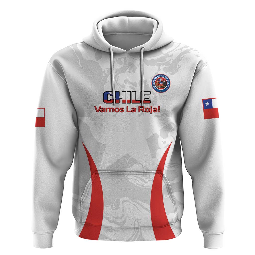 Custom Chile Football Hoodie 2024 Vamos La Roja - White LT14