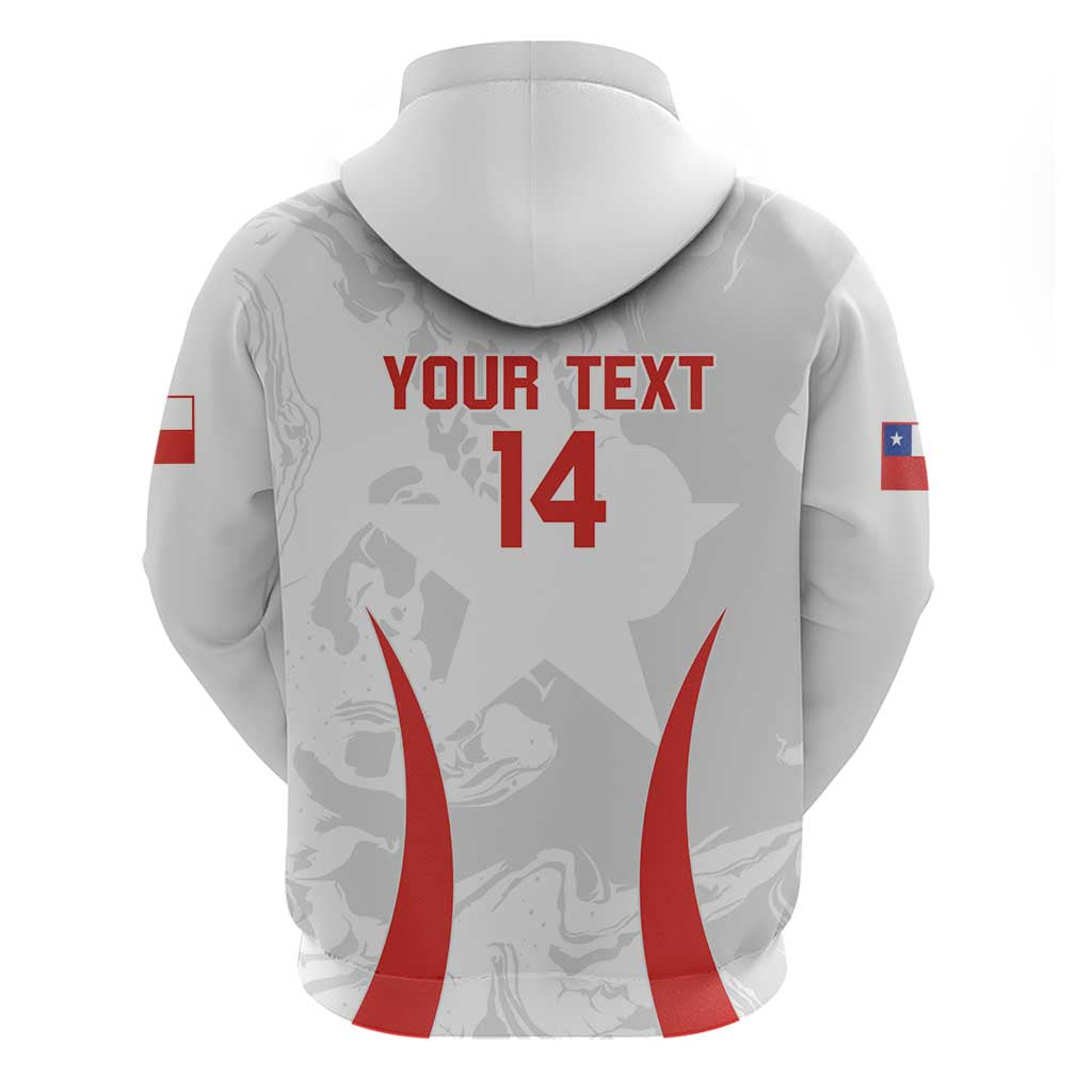 Custom Chile Football Hoodie 2024 Vamos La Roja - White LT14