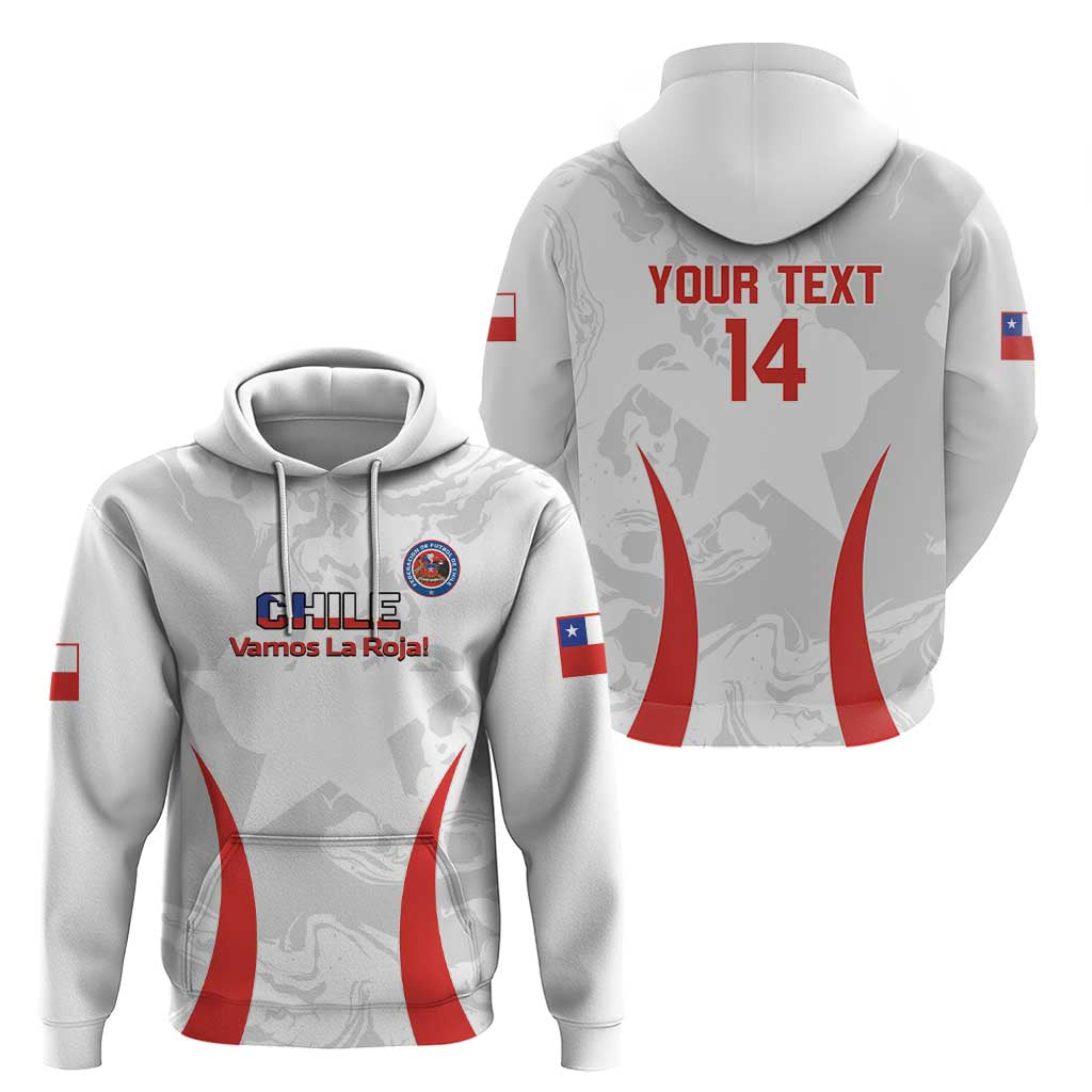 Custom Chile Football Hoodie 2024 Vamos La Roja - White LT14