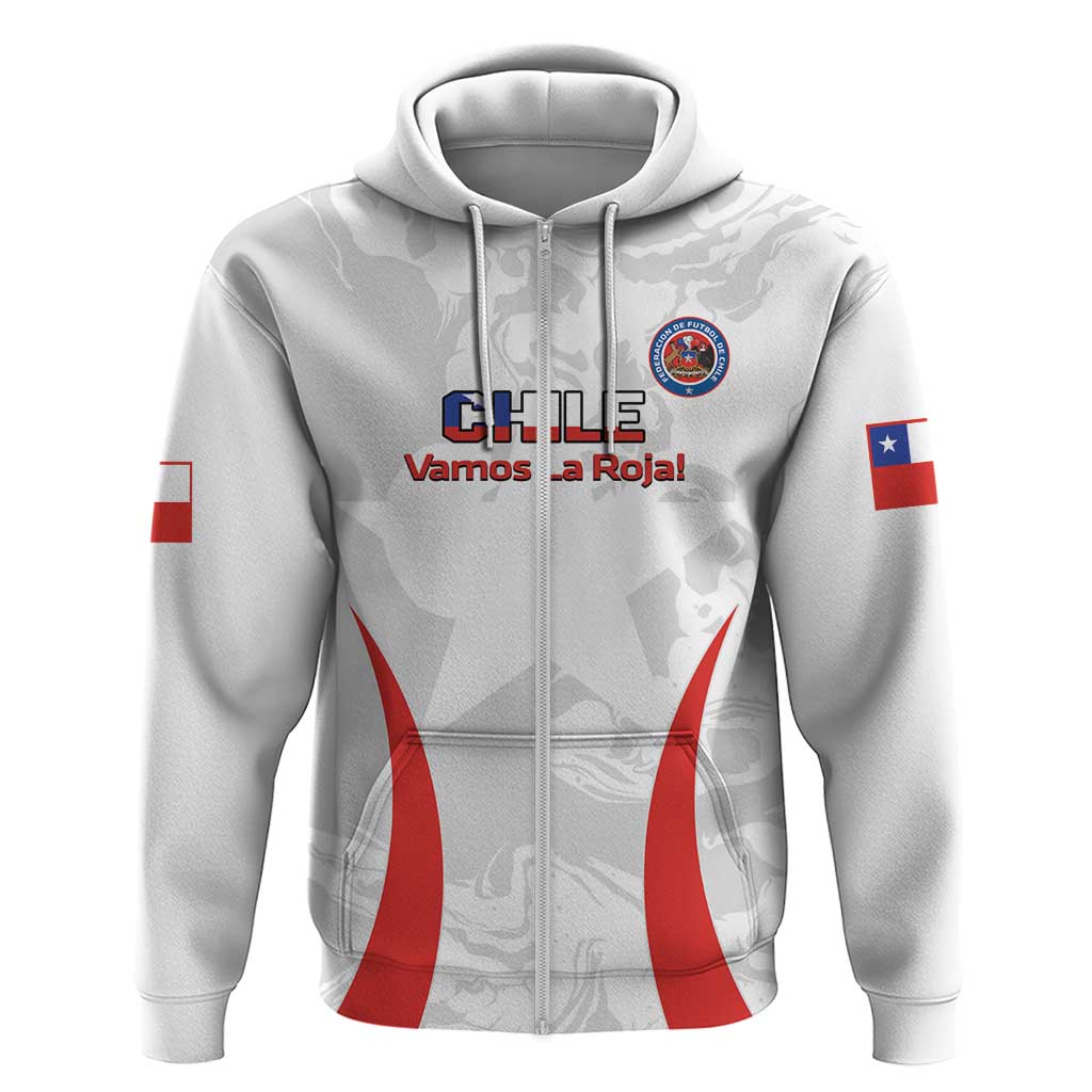 Custom Chile Football Hoodie 2024 Vamos La Roja - White LT14