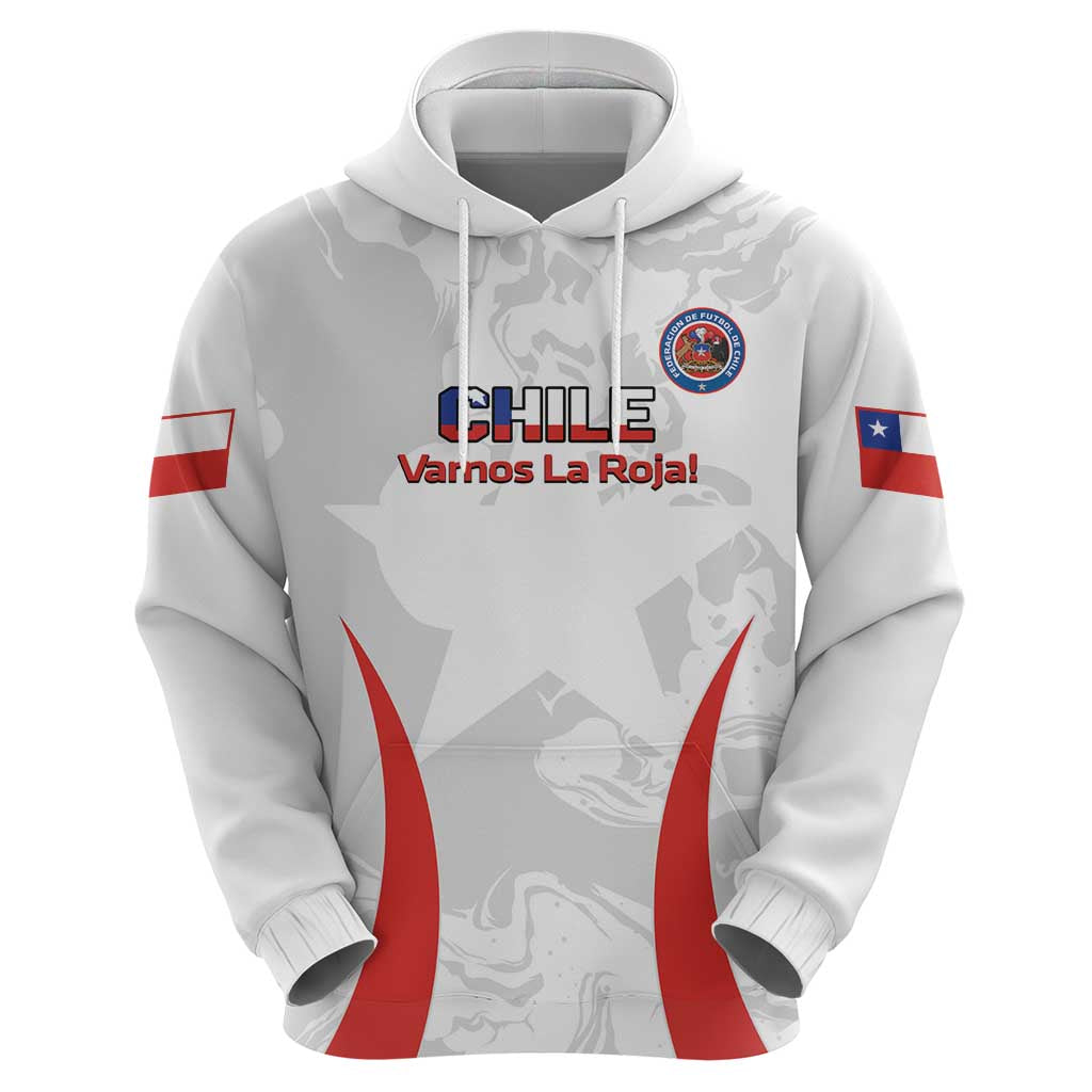 Custom Chile Football Hoodie 2024 Vamos La Roja - White LT14