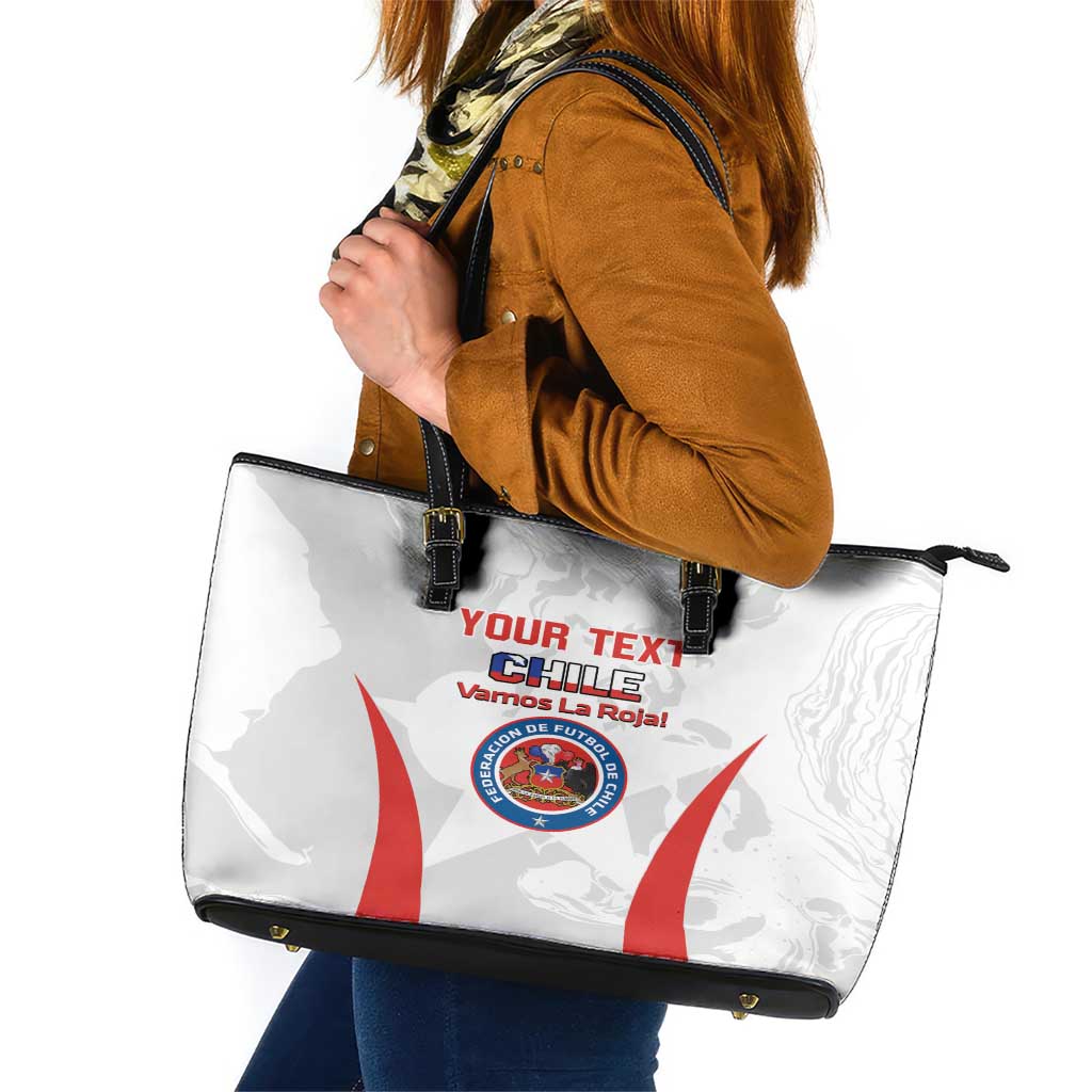 Custom Chile Football Leather Tote Bag 2024 Vamos La Roja - White LT14