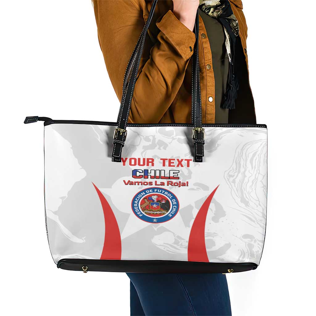 Custom Chile Football Leather Tote Bag 2024 Vamos La Roja - White LT14