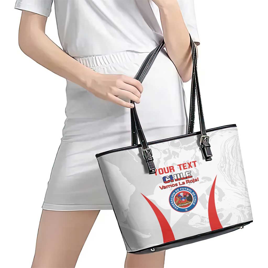 Custom Chile Football Leather Tote Bag 2024 Vamos La Roja - White LT14