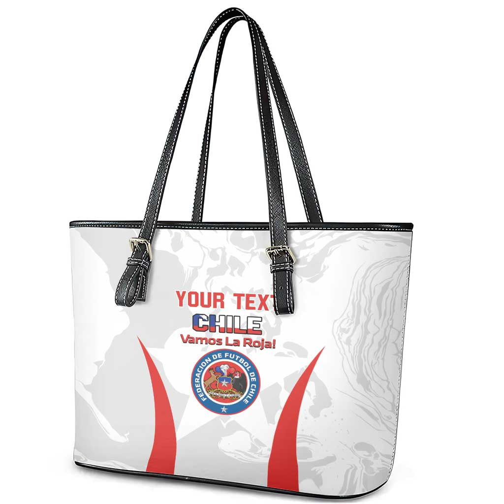 Custom Chile Football Leather Tote Bag 2024 Vamos La Roja - White LT14