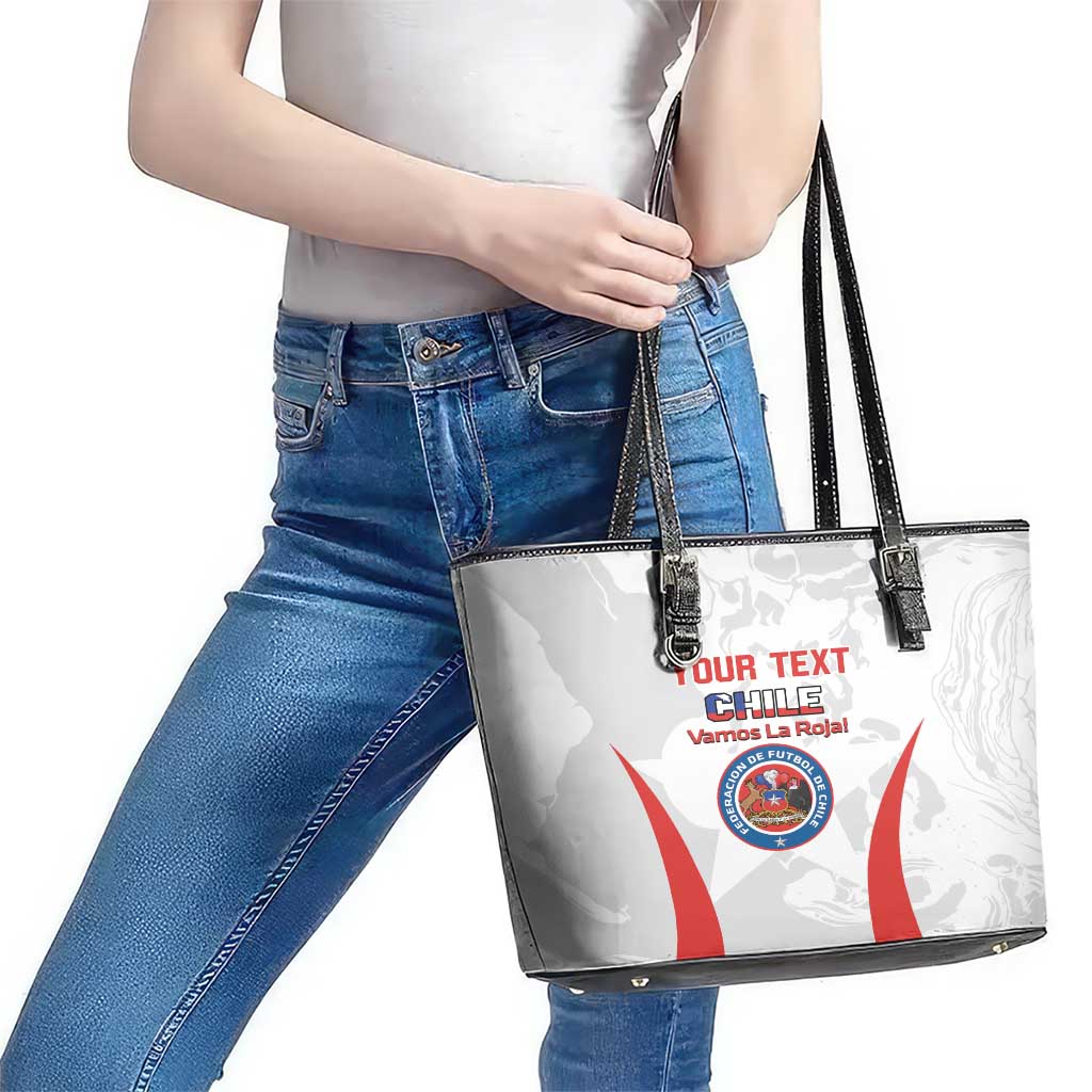 Custom Chile Football Leather Tote Bag 2024 Vamos La Roja - White LT14