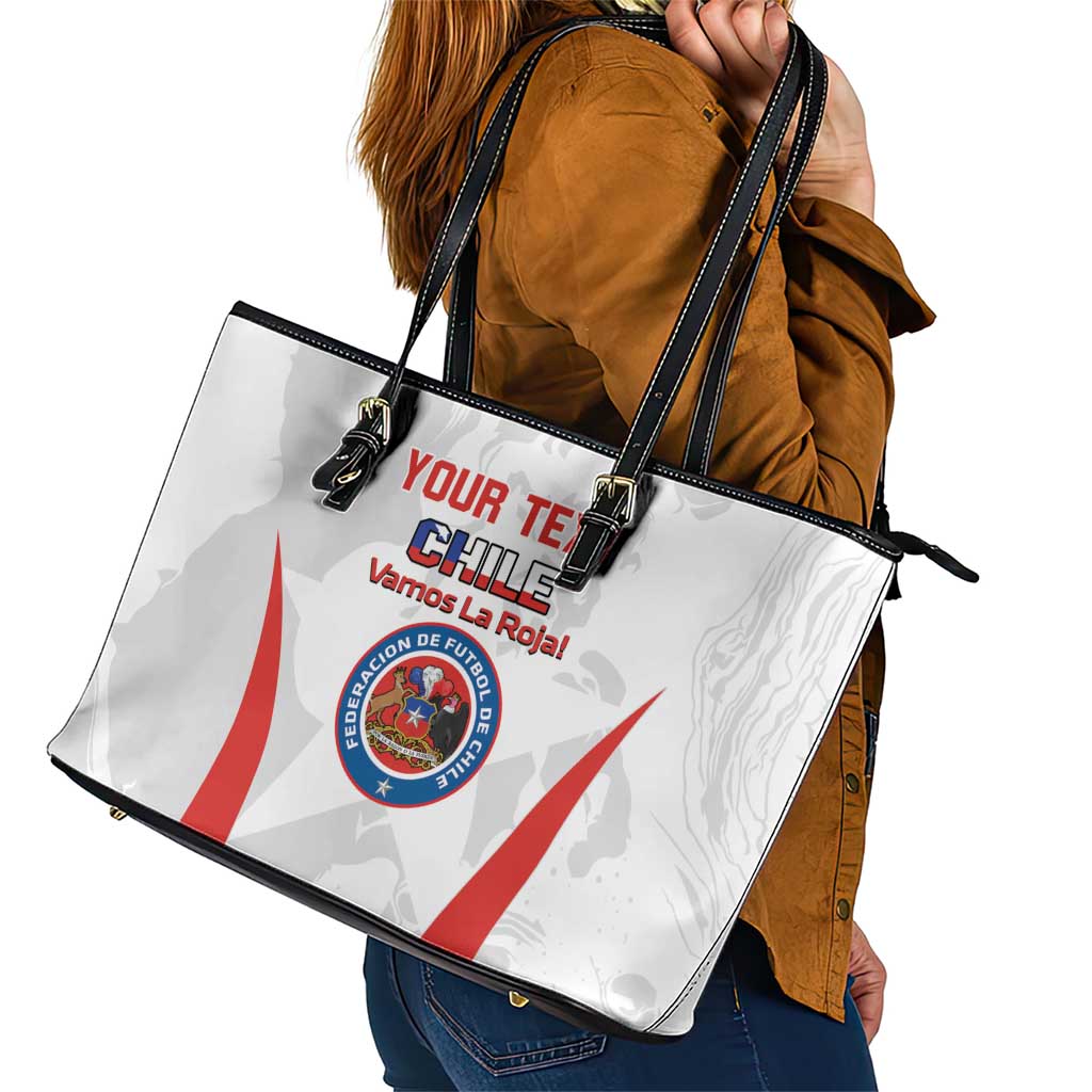 Custom Chile Football Leather Tote Bag 2024 Vamos La Roja - White LT14