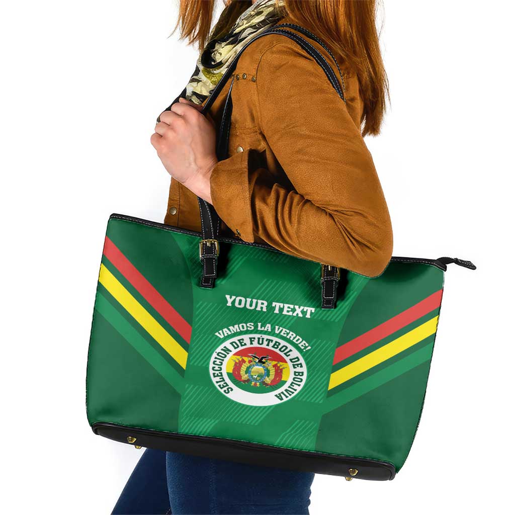 Custom Bolivia Football Leather Tote Bag 2024 Vamos La Verde - Green LT14