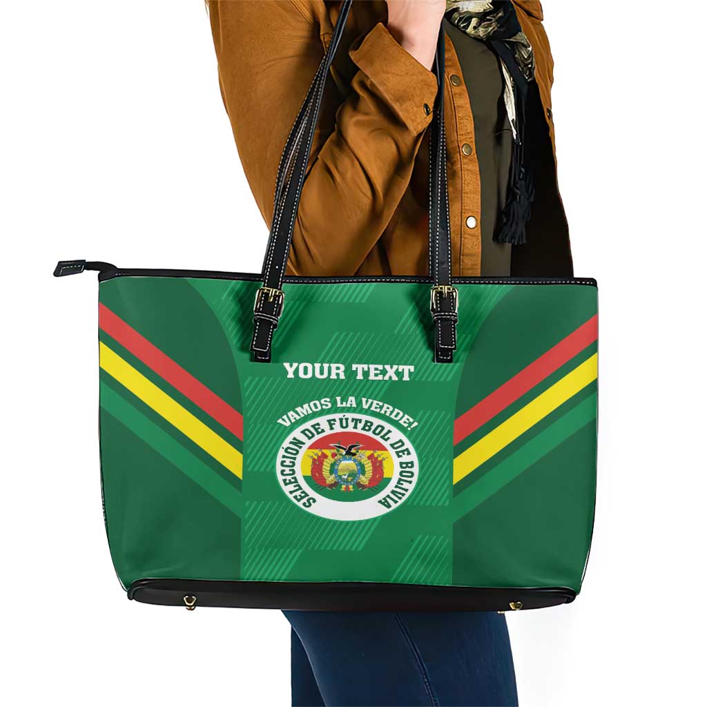 Custom Bolivia Football Leather Tote Bag 2024 Vamos La Verde - Green LT14