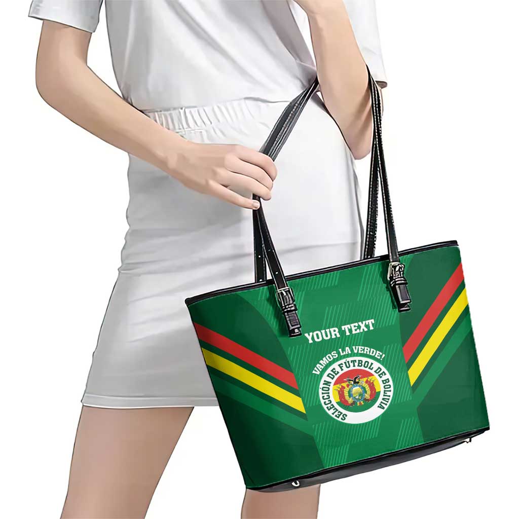 Custom Bolivia Football Leather Tote Bag 2024 Vamos La Verde - Green LT14