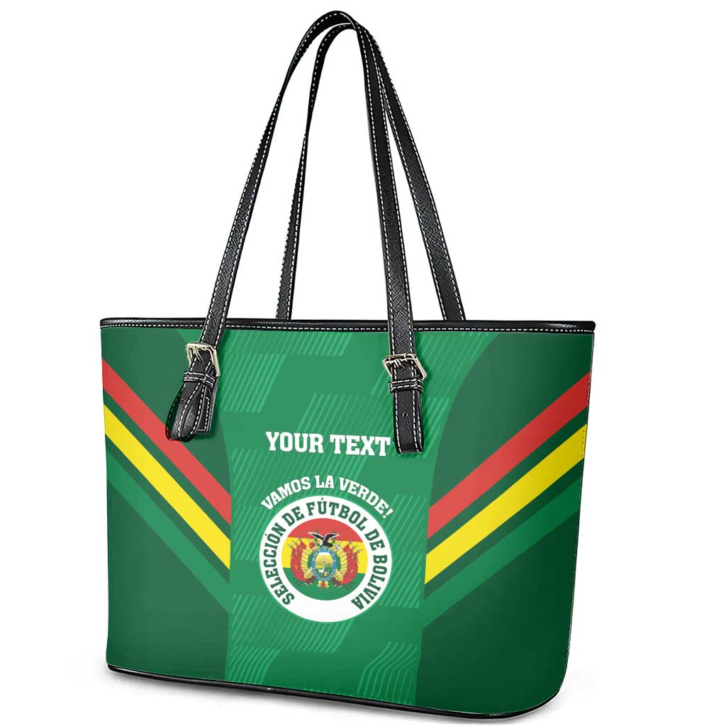 Custom Bolivia Football Leather Tote Bag 2024 Vamos La Verde - Green LT14