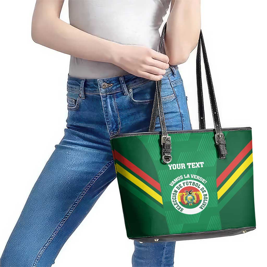 Custom Bolivia Football Leather Tote Bag 2024 Vamos La Verde - Green LT14