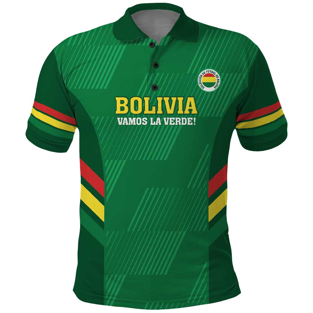 Custom Bolivia Football Polo Shirt 2024 Vamos La Verde - Green LT14