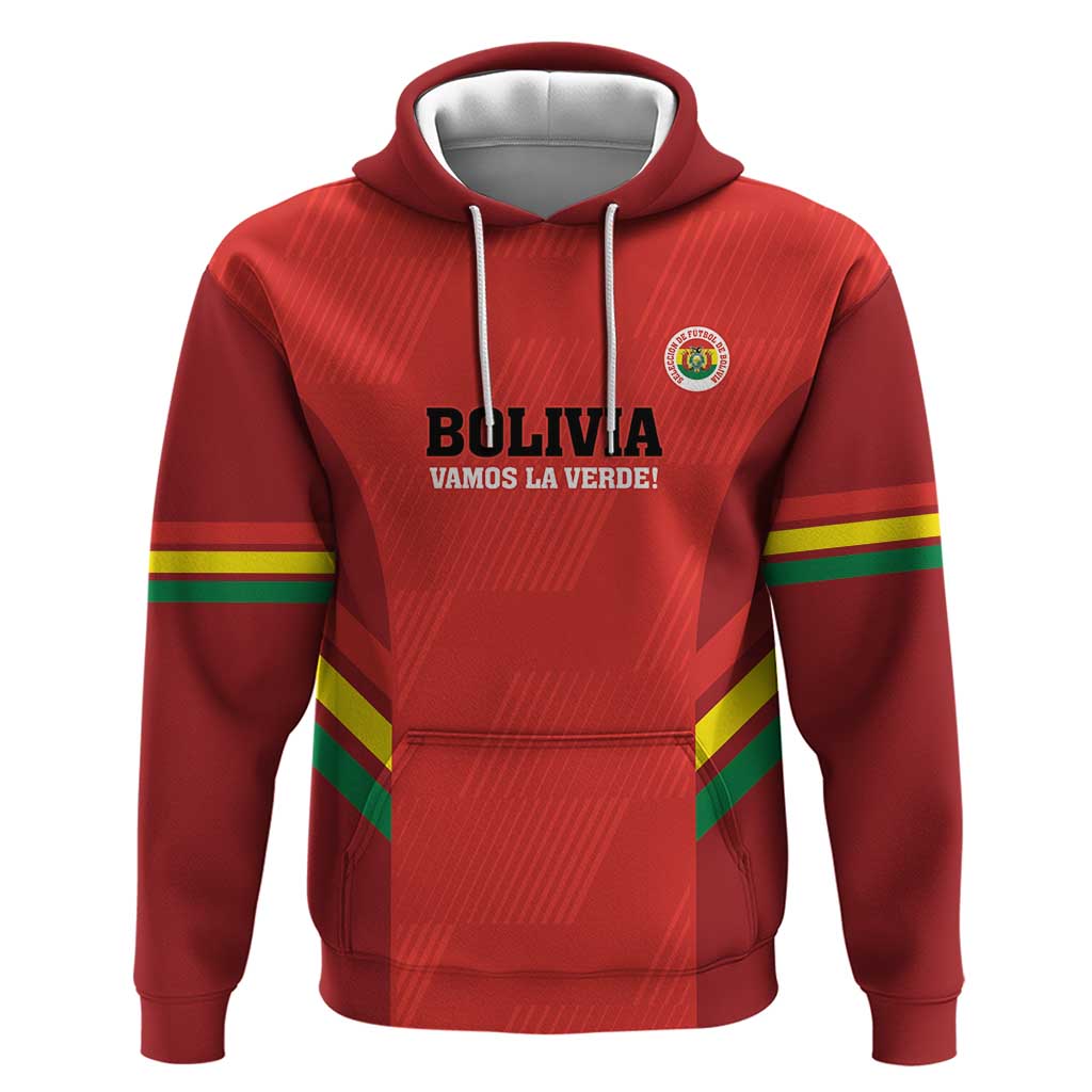 Custom Bolivia Football Hoodie 2024 Vamos La Verde - Red LT14